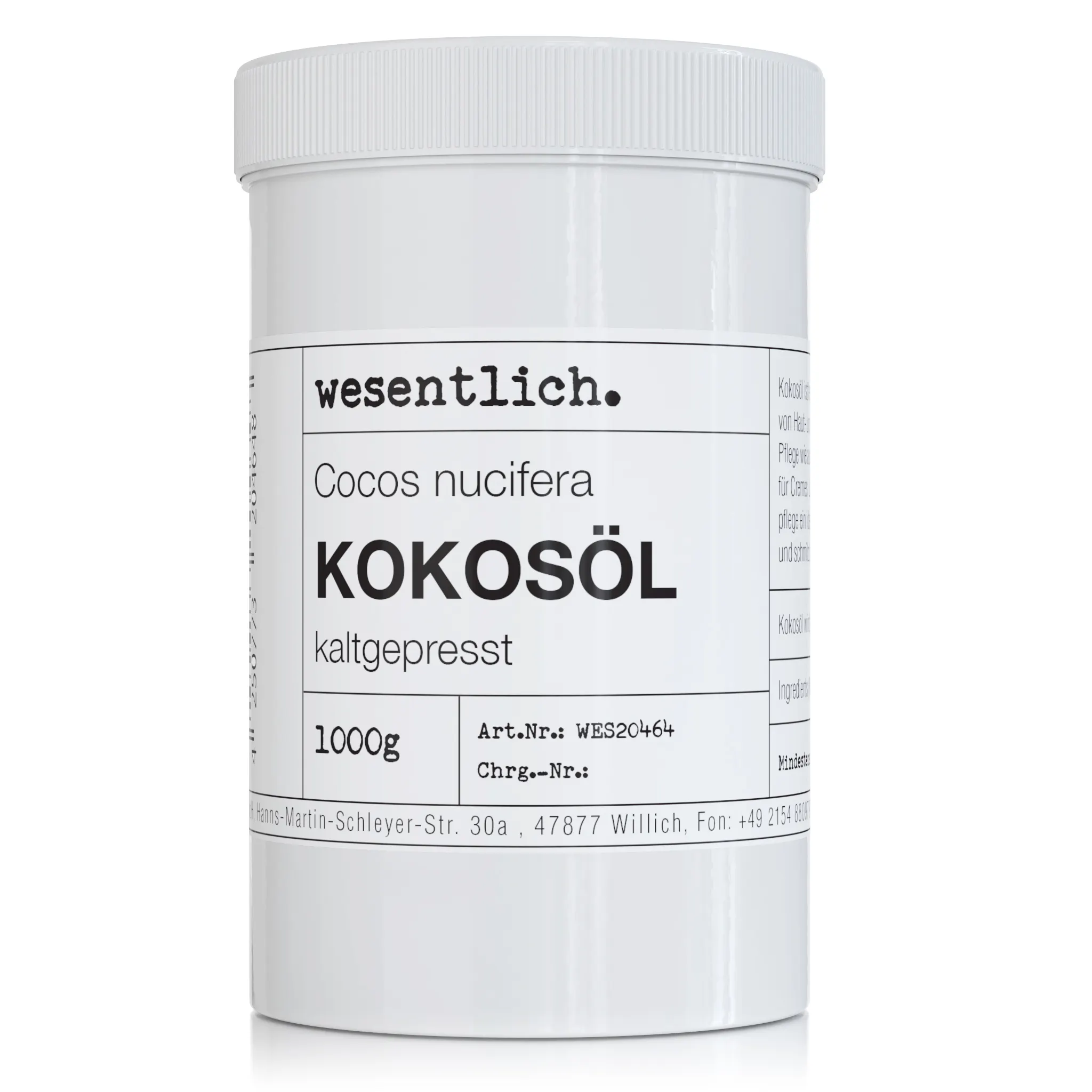 Kokosöl kaltgepresst 1000g