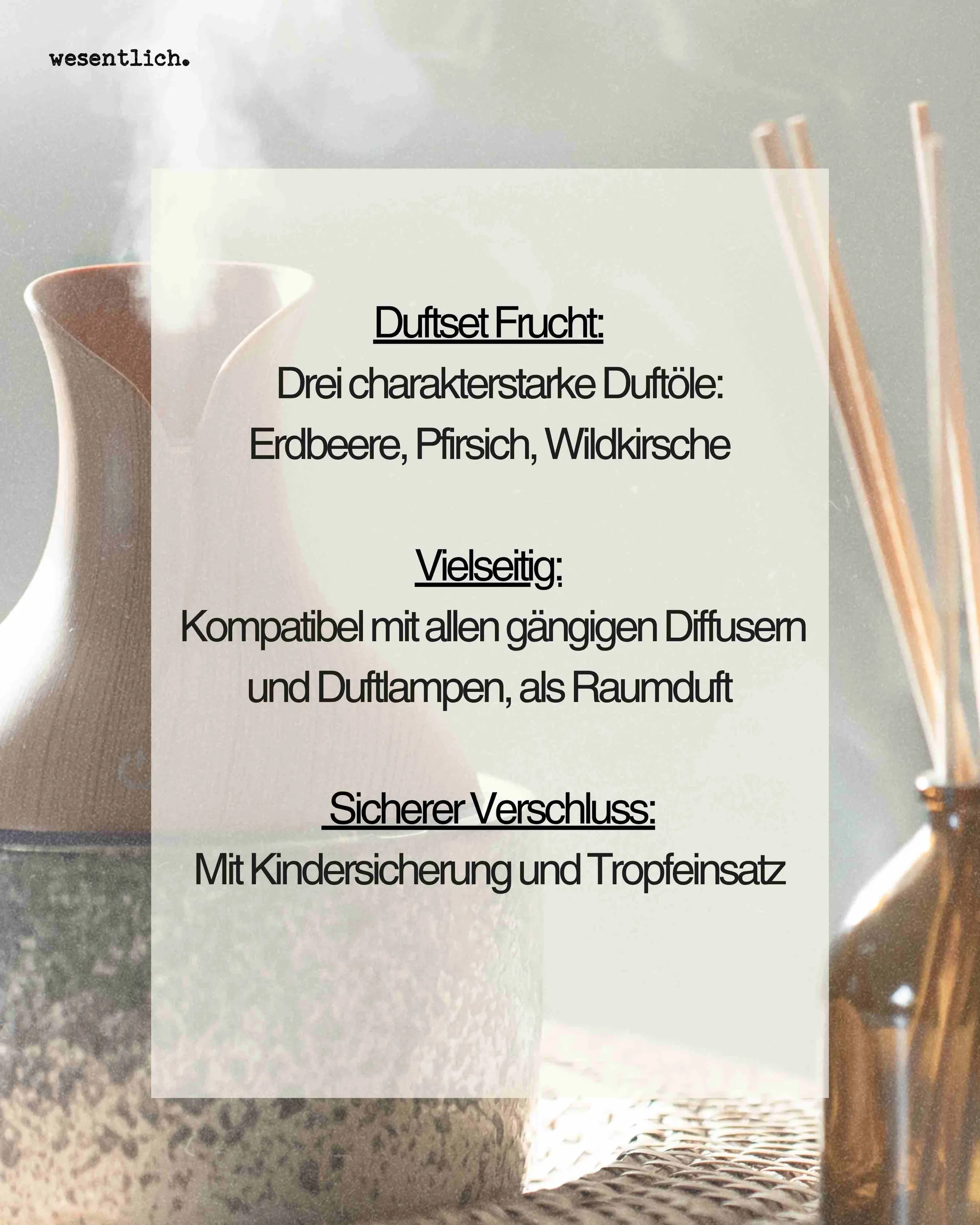 Duftöl-Set "Frucht" - Erdbeere, Pfirsich, Wildkirsche (3x10ml) 