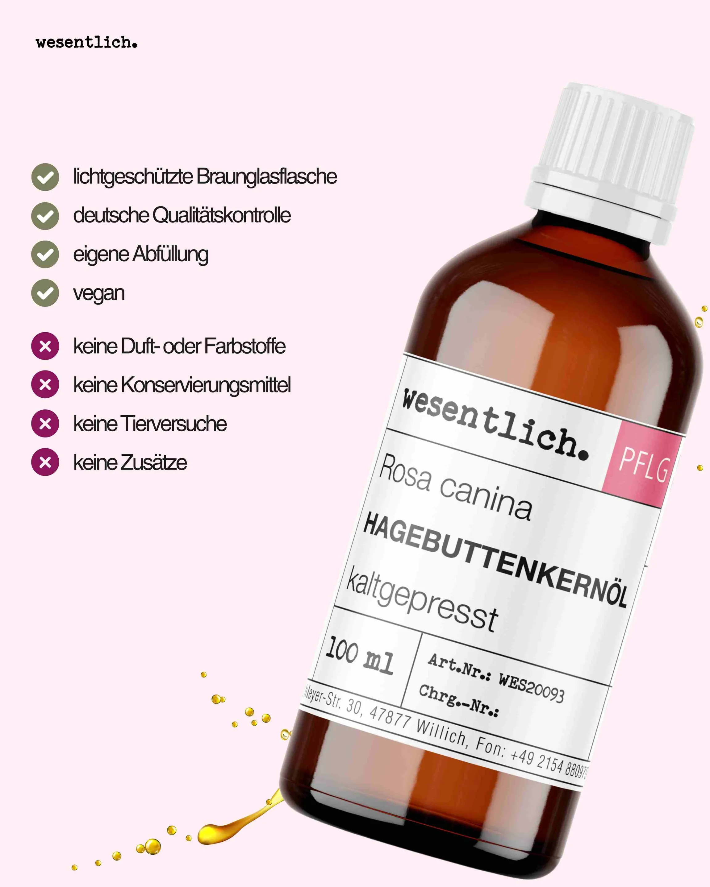 Hagebuttenkernöl kaltgepresst 100ml