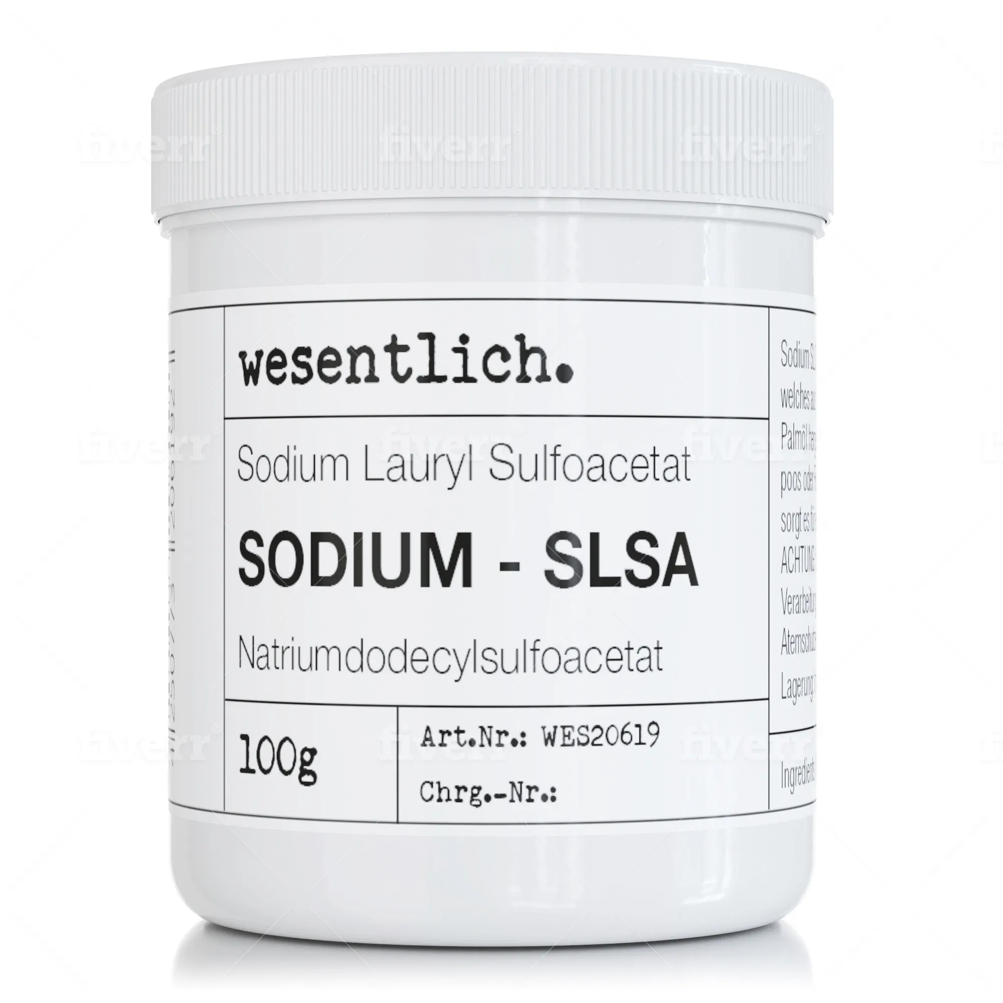 Sodium SLSA - 100g - in wiederverschließbarer Schraubverschlussdose von wesentlich.