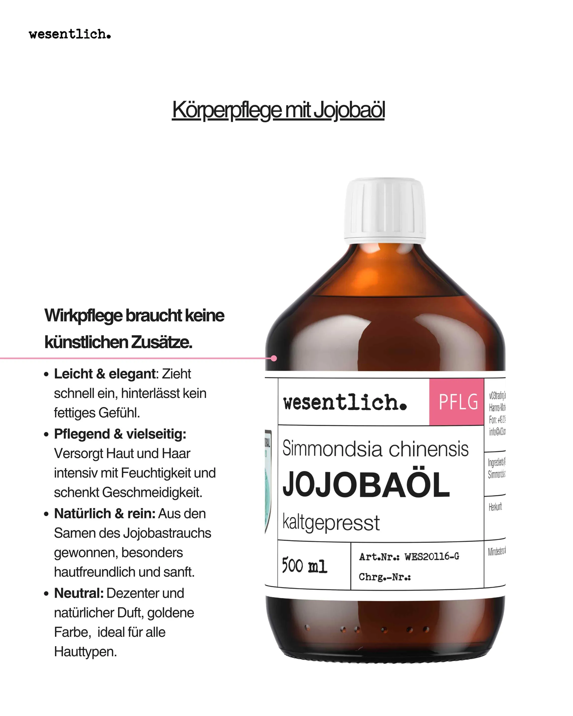 Jojobaöl kaltgepresst 500ml