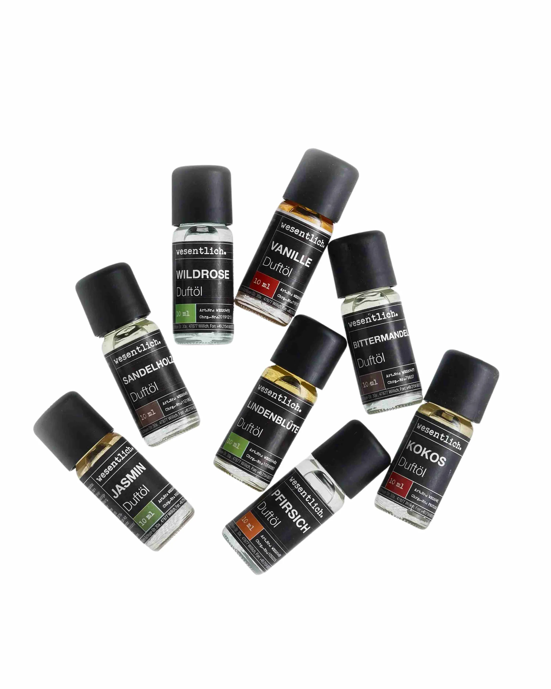 Set aus 8 ausgewählten Duftölen - "behaglich" 8x10ml