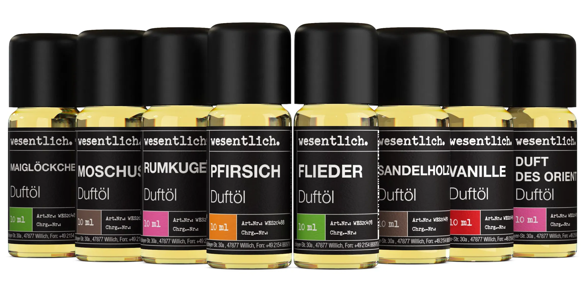 Set aus 8 ausgewählten Duftölen - "zweisam" 8x10ml