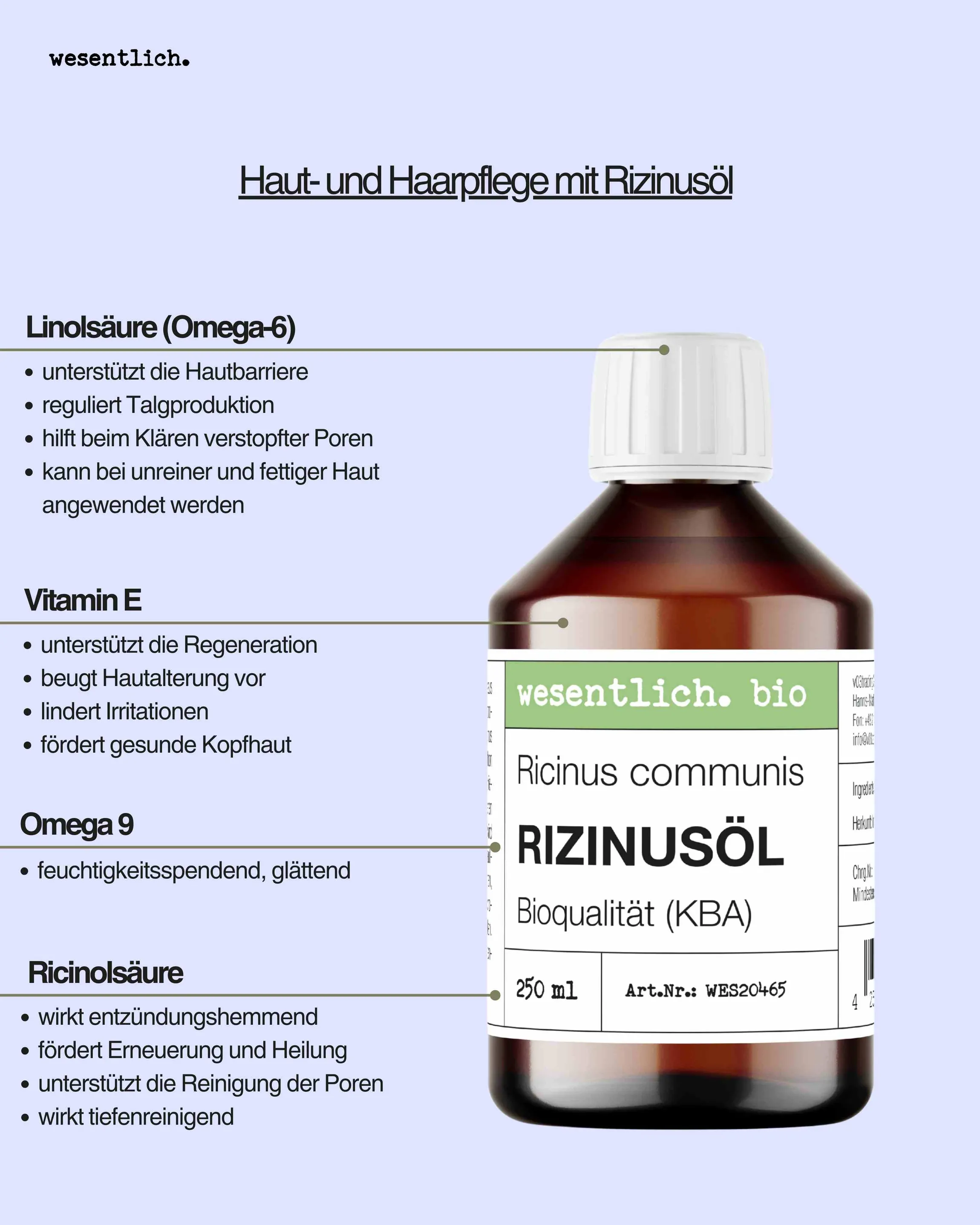 Rizinusöl BIO kaltgepr. 250ml