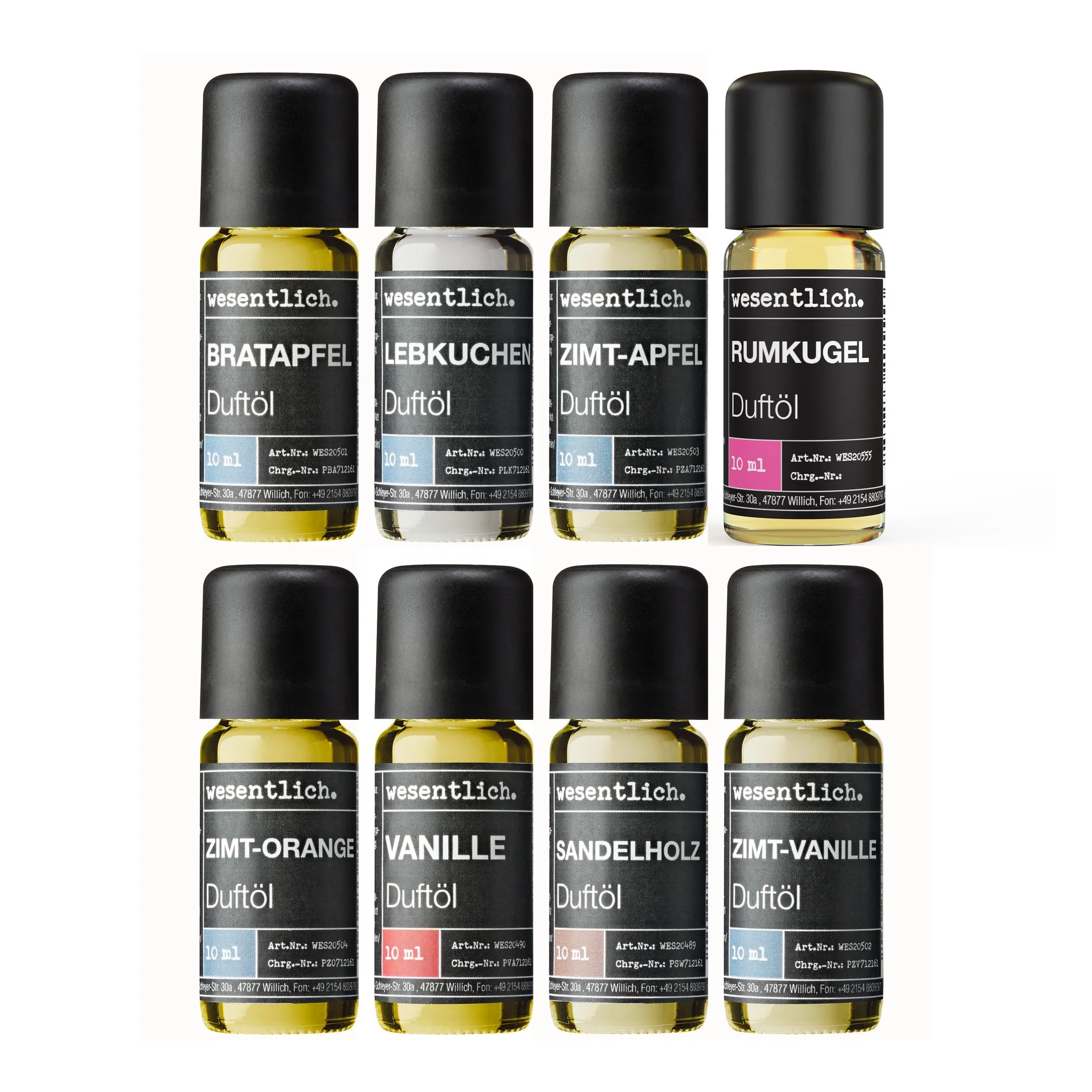Set aus 8 ausgewählten Duftölen - "so duftet Weihnachten" 8x10ml