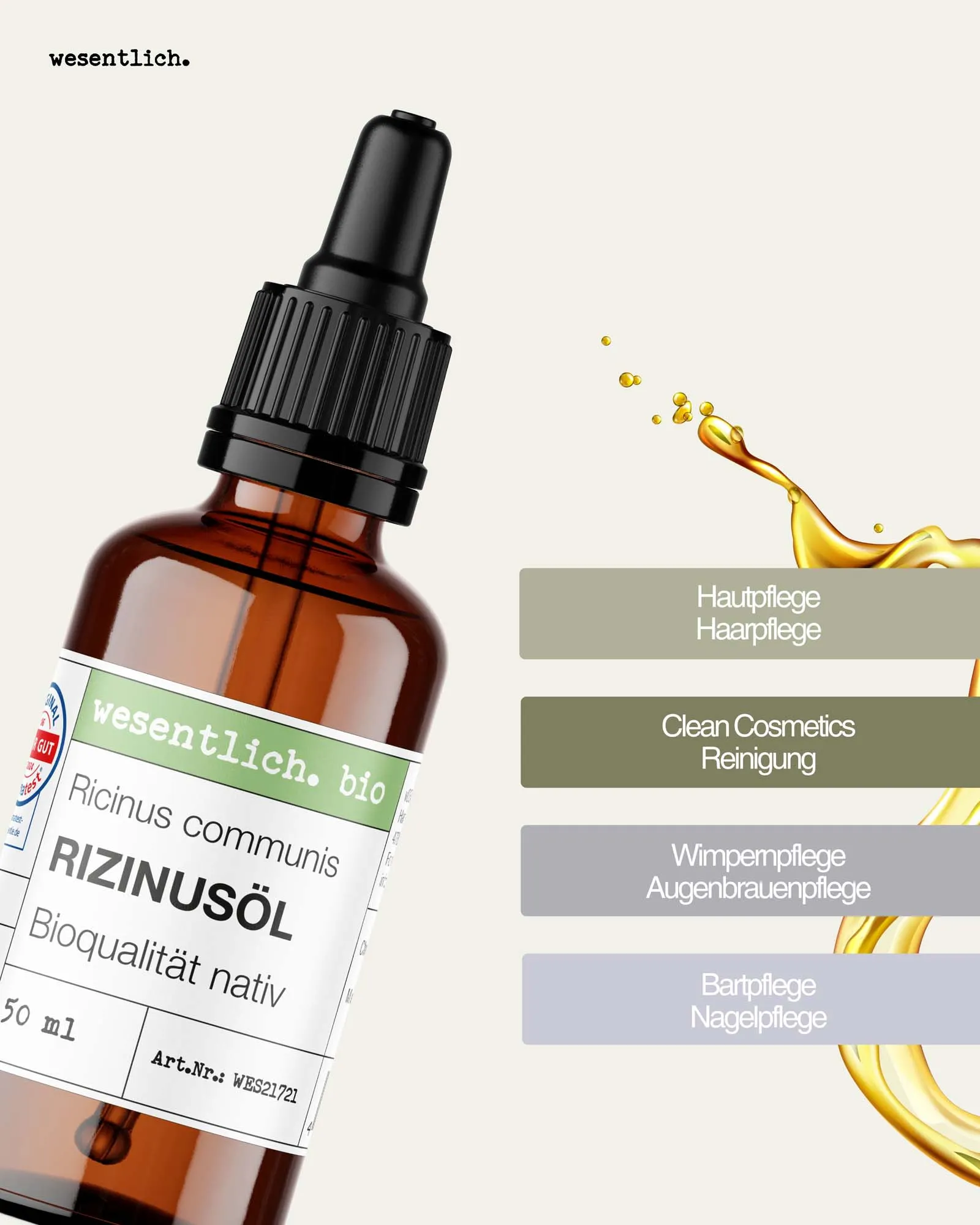 Rizinusöl BIO kaltgepresst 50ml
